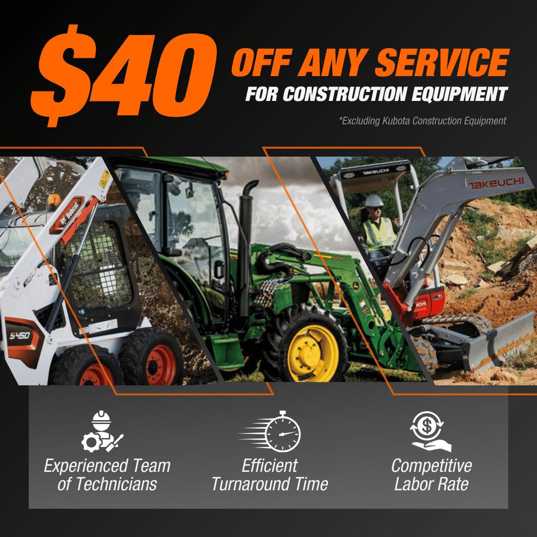$40 Off Any Service for Construction Equipment